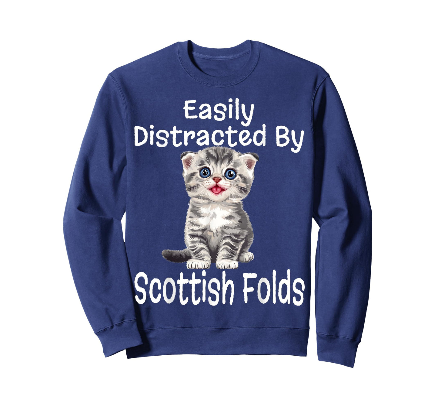 Funny Easily Distracted By Scottish Folds Kitten Lover Cat T-Shirt
