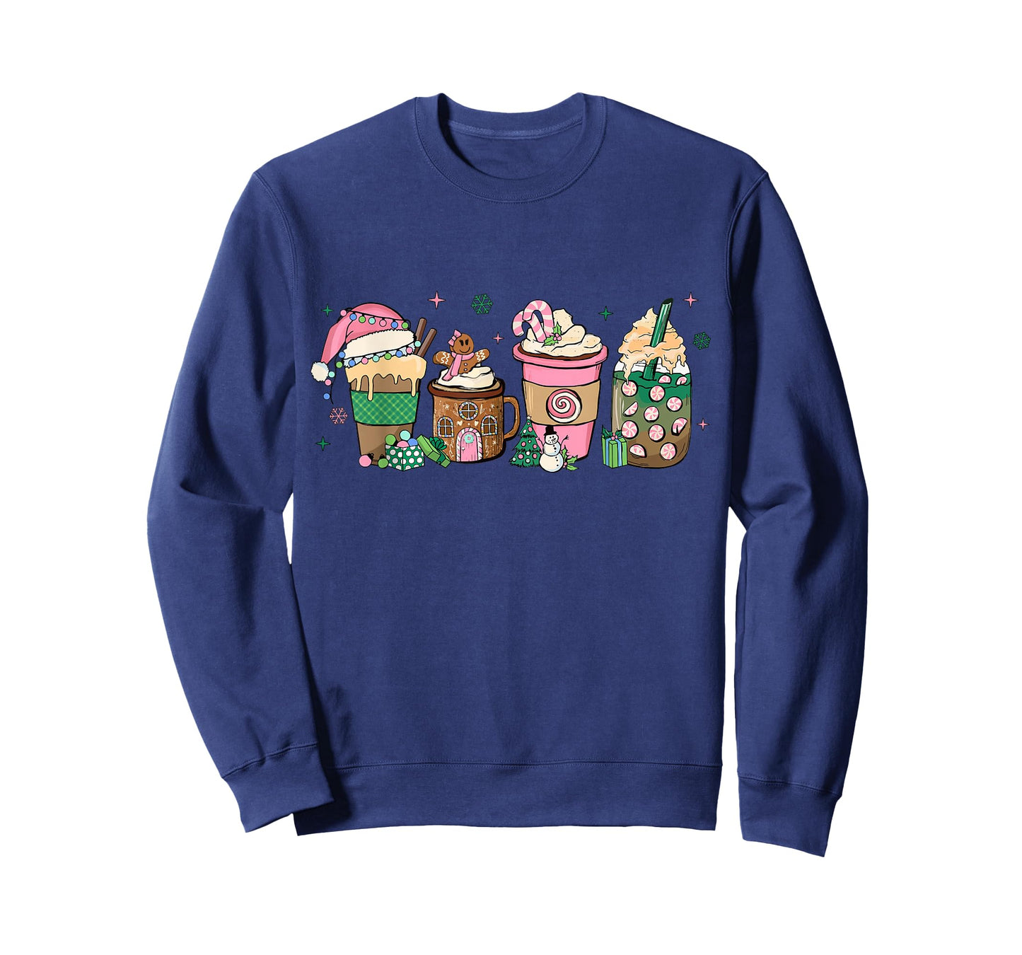 Coffee Christmas Gingerbread Pink Women Latte Cozy Winter T-Shirt