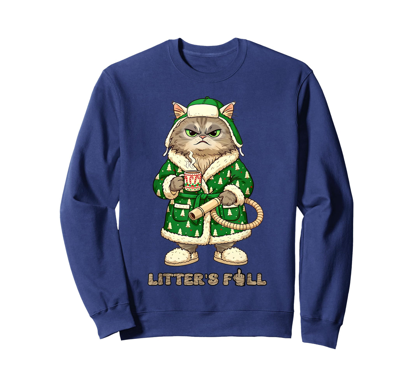 Funny Christmas Cat Litter Full’s Men Women Meme Xmas T-Shirt