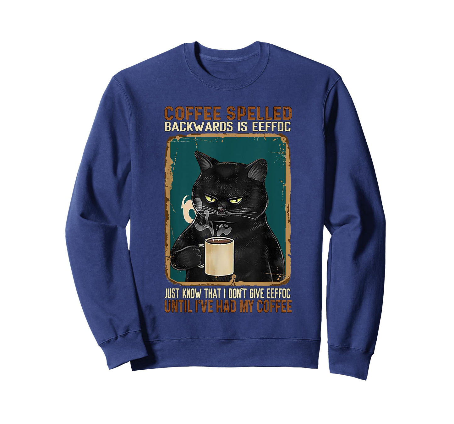 Vintage Black Cat Coffee Spelled Backwards Is Eeffoc T-Shirt