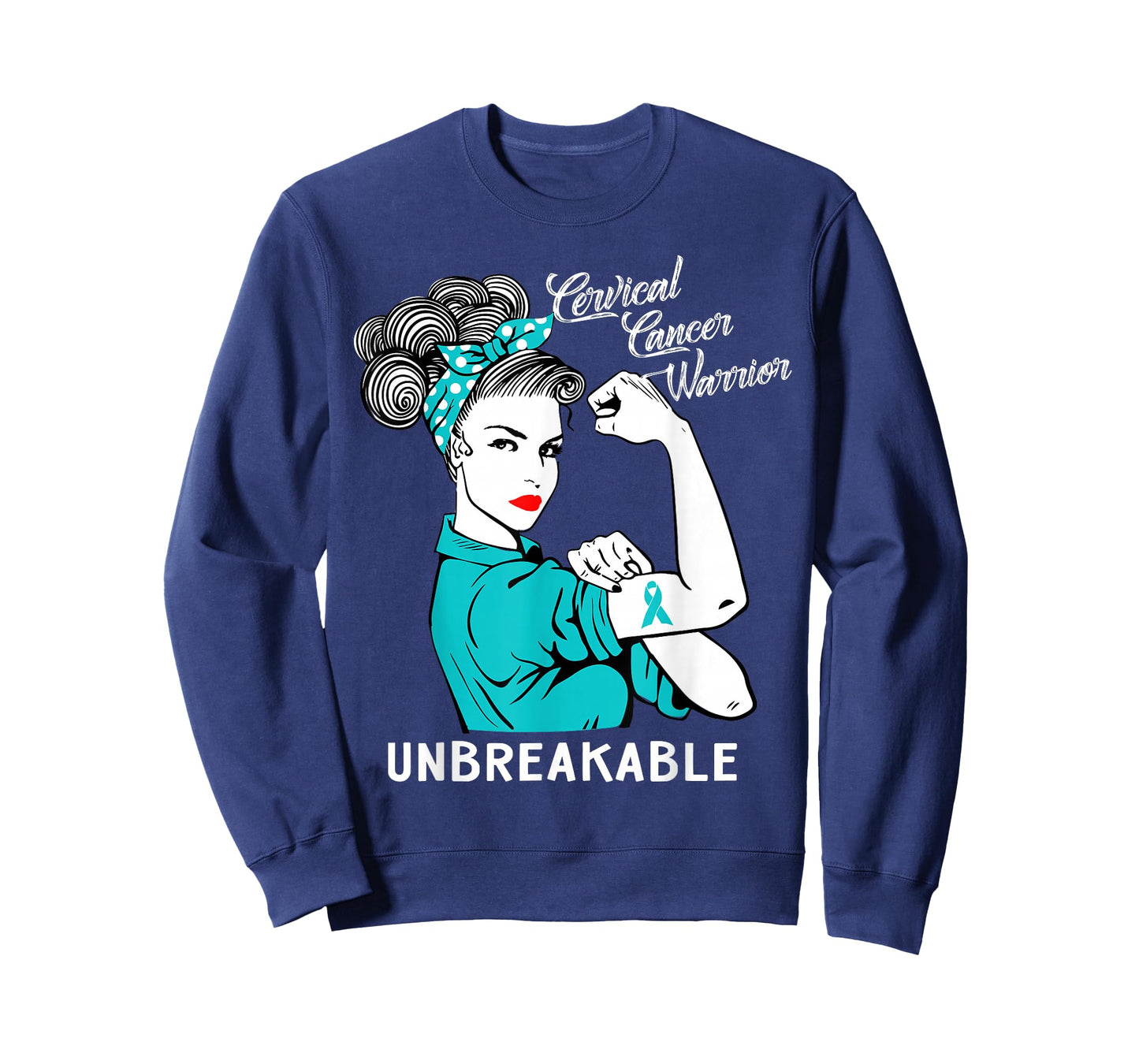 Cervical Cancer Warrior Unbreakable T-Shirt Awareness Gift T-Shirt