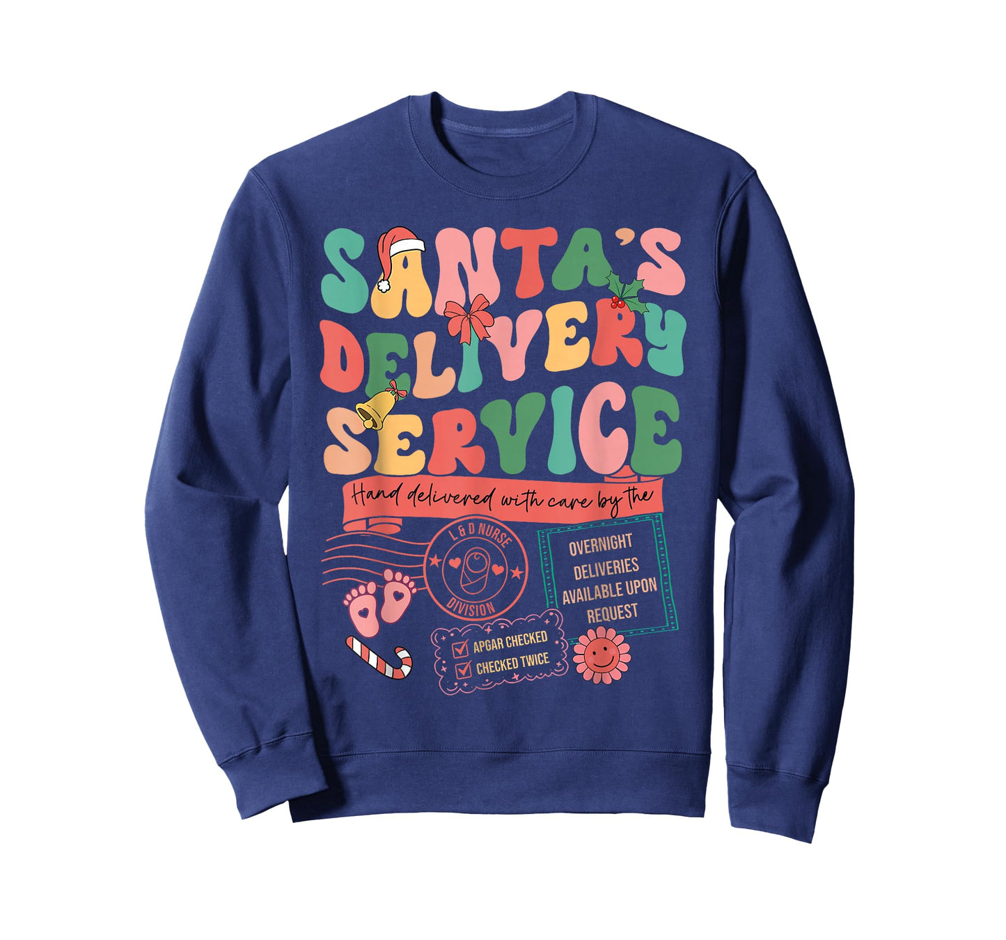 Christmas Santa's Delivery Service L&D Labor Delivery Nurse T-Shirt