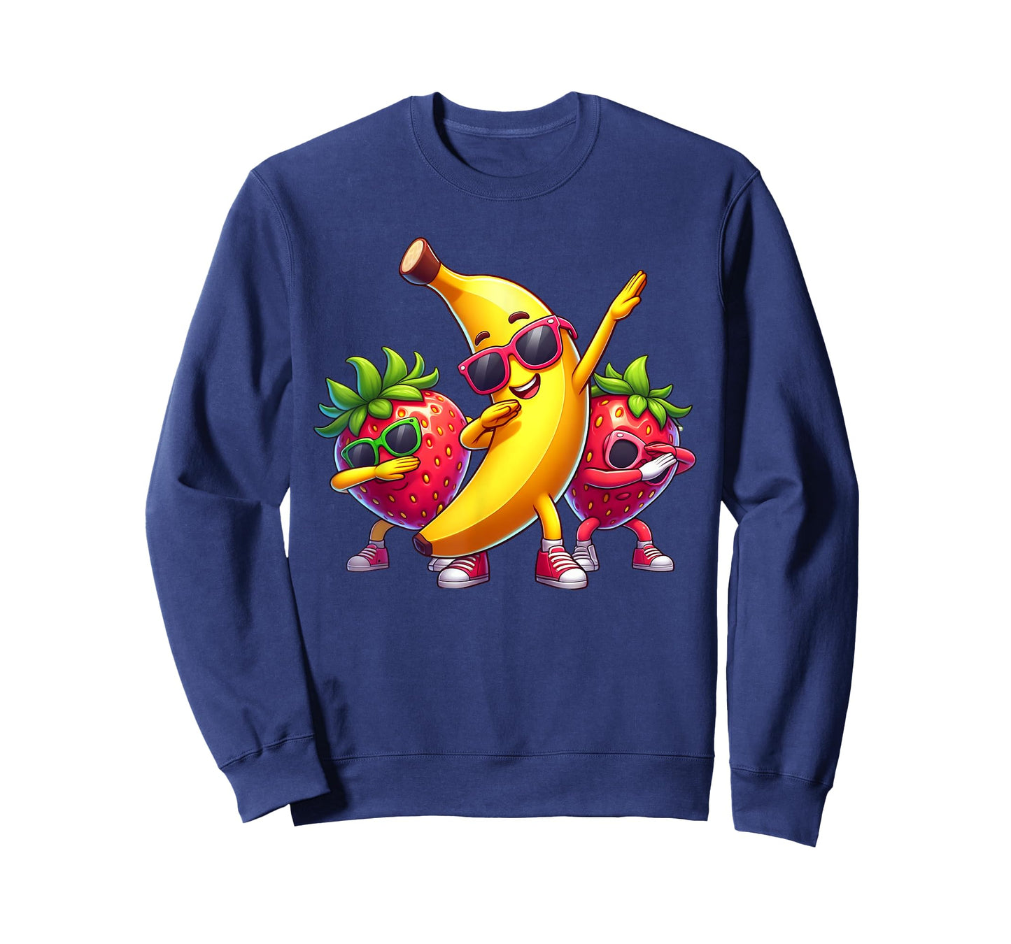 Dabbing Yellow Banana & Strawberry Funny Fruit Dab Dancing T-Shirt