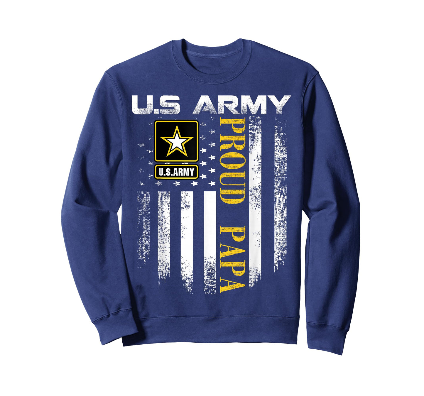Vintage U.S. Army Proud Papa With American Flag Gift T-Shirt