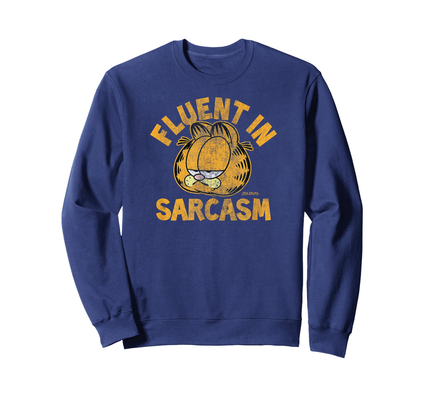 Garfield Fluent in Sarcasm Distressed Cartoon Cat T-Shirt