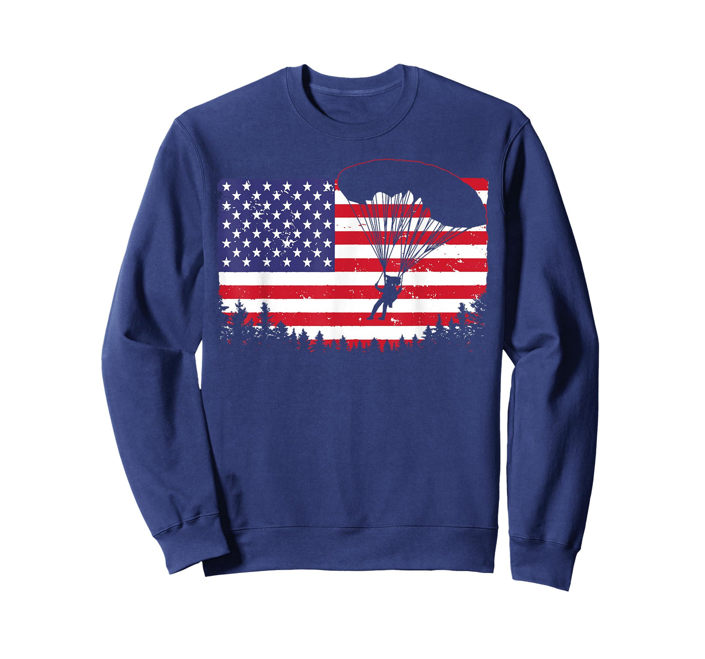 Cool Skydiving Art Men Women Skydiver American Flag Skydive T-Shirt