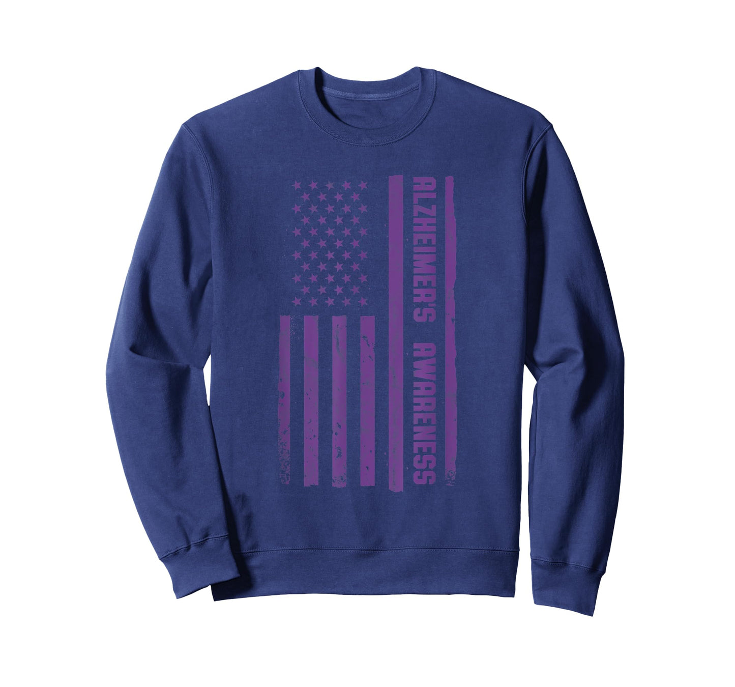 Alzheimer's Awareness Month Vintage American Flag Dementia T-Shirt