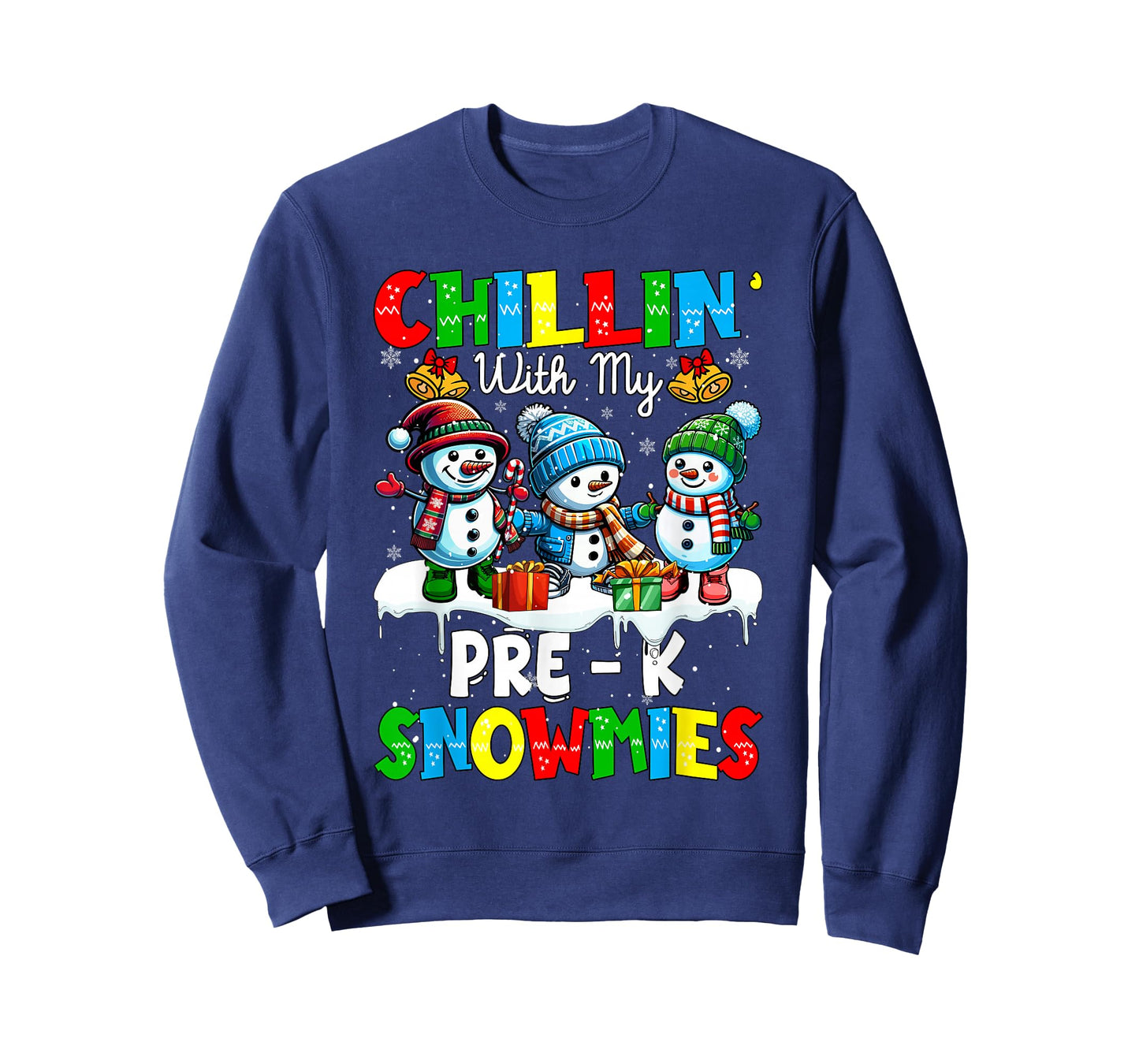 Chillin' With My Pre - K Snowmies Xmas Teacher Students T-Shirt