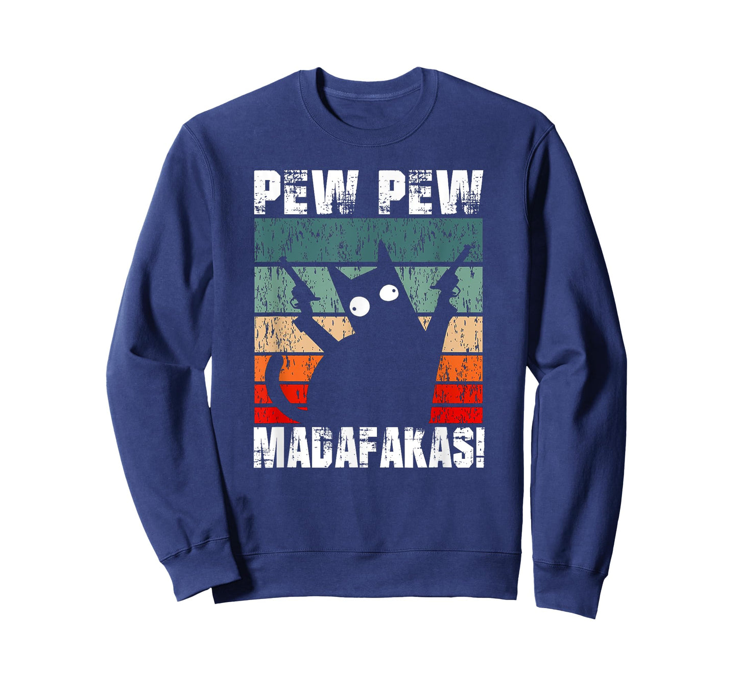 Vintage PewPewPew Mada-fakas Funny Pew Crazy Cat Lovers T-Shirt for Men Women
