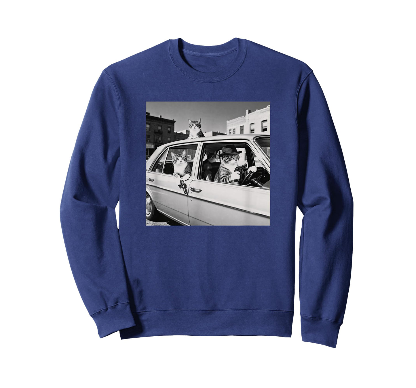 Funny Cat Gang Vintage Cool Feline Design Retro T-Shirt