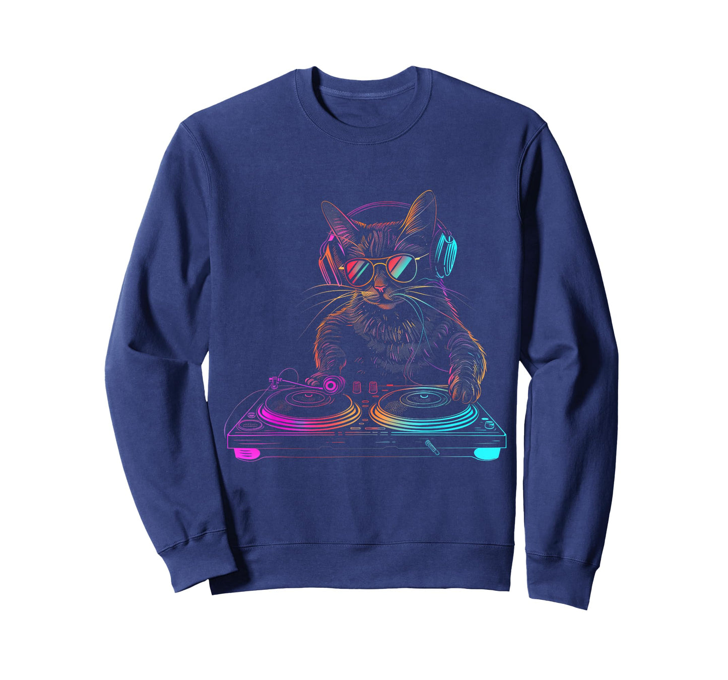 DJ Cat EDM Techno House Music Funny Cat Lover T-Shirt