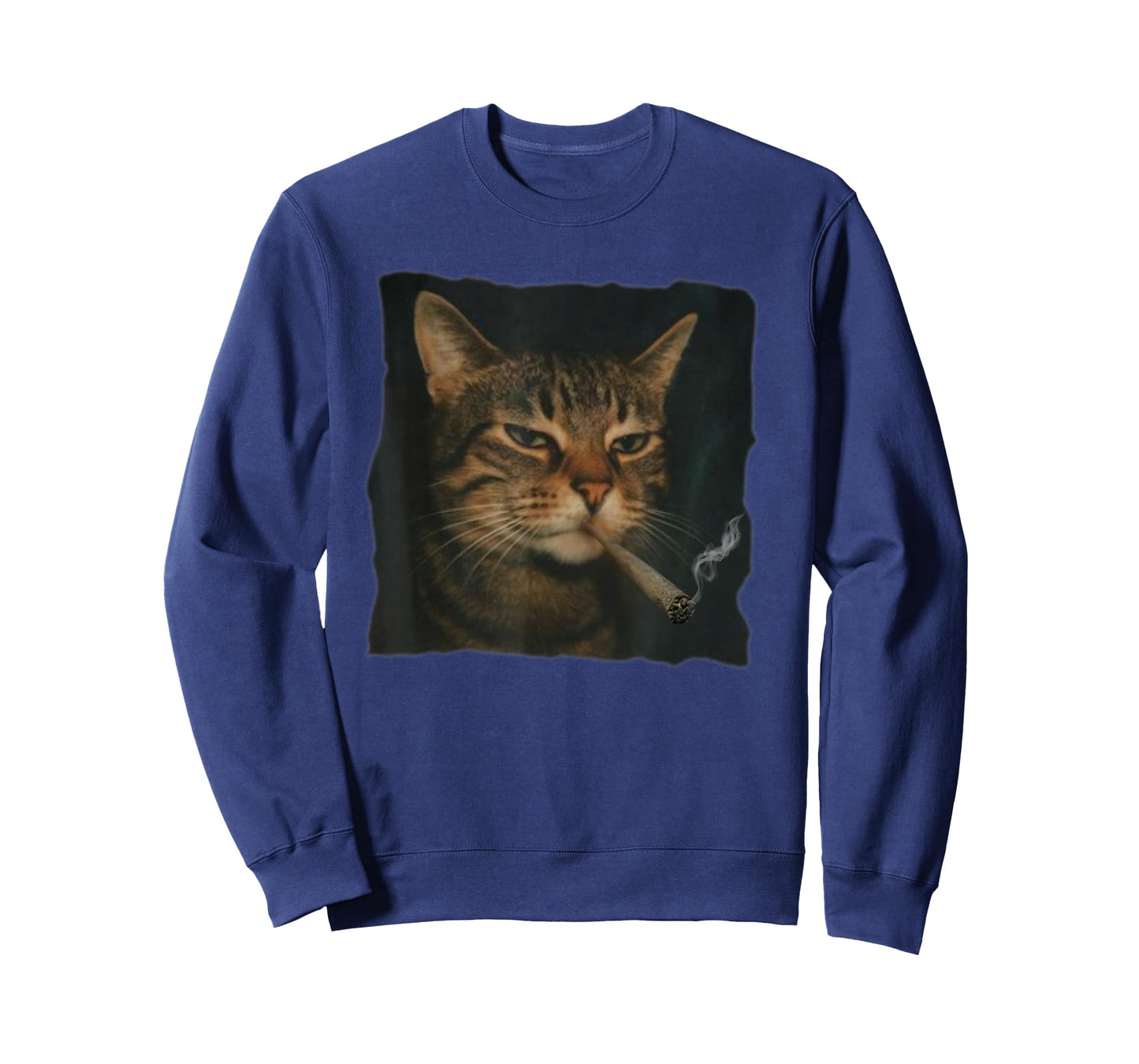 Funny Graphic Art Animal Lover Adult Cat Smoking Blunt Weed T-Shirt