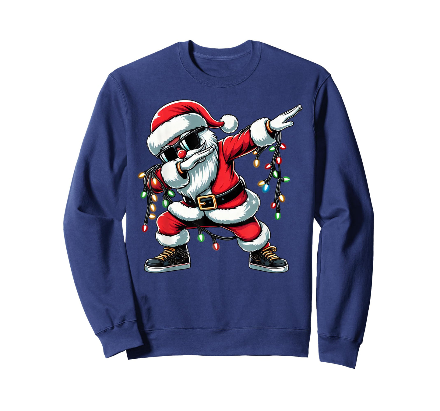Funny Dabbing Santa Xmas Lights Girls Boys Kids Christmas T-Shirt
