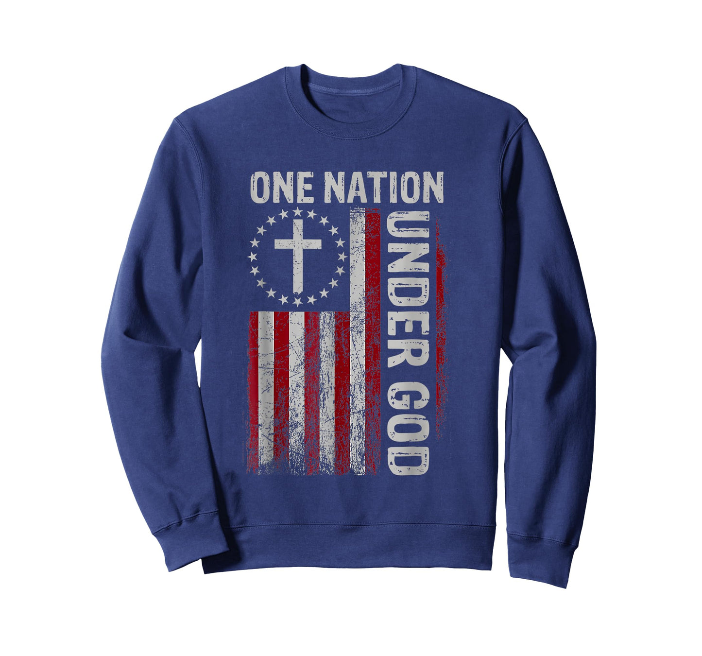 Vintage Us Flag One Nation Under God 4th of July Patriotic T-Shirt