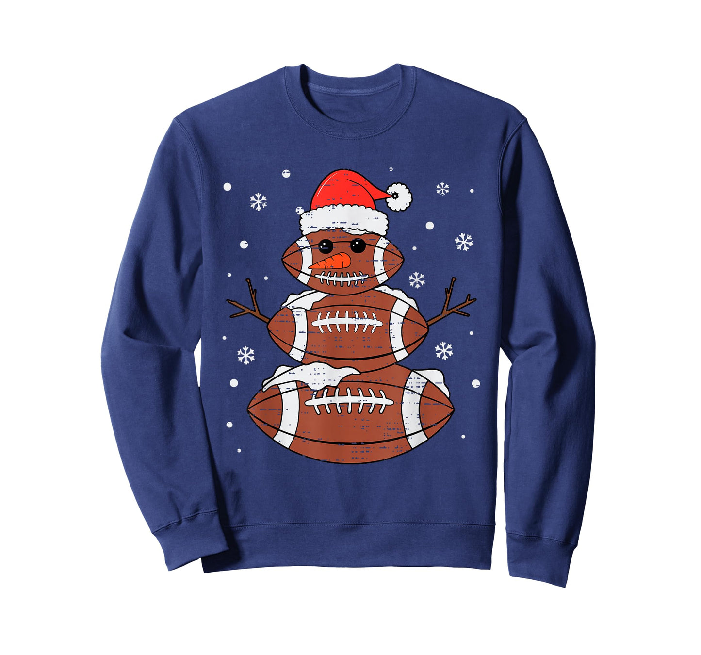 Christmas Football Snowman Hat Santa Xmas Sport Men Boy Kids T-Shirt