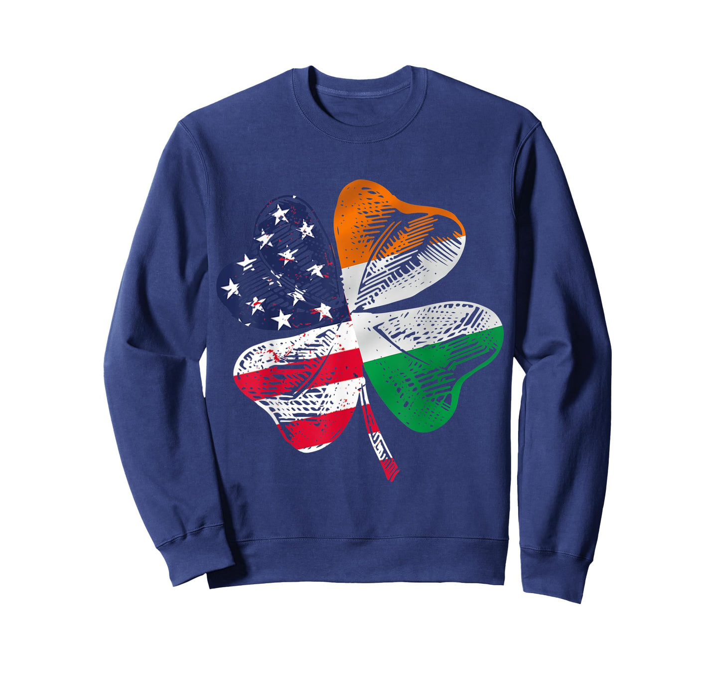Irish American Flag Ireland Flag Irish Roots Irish Shamrock T-Shirt