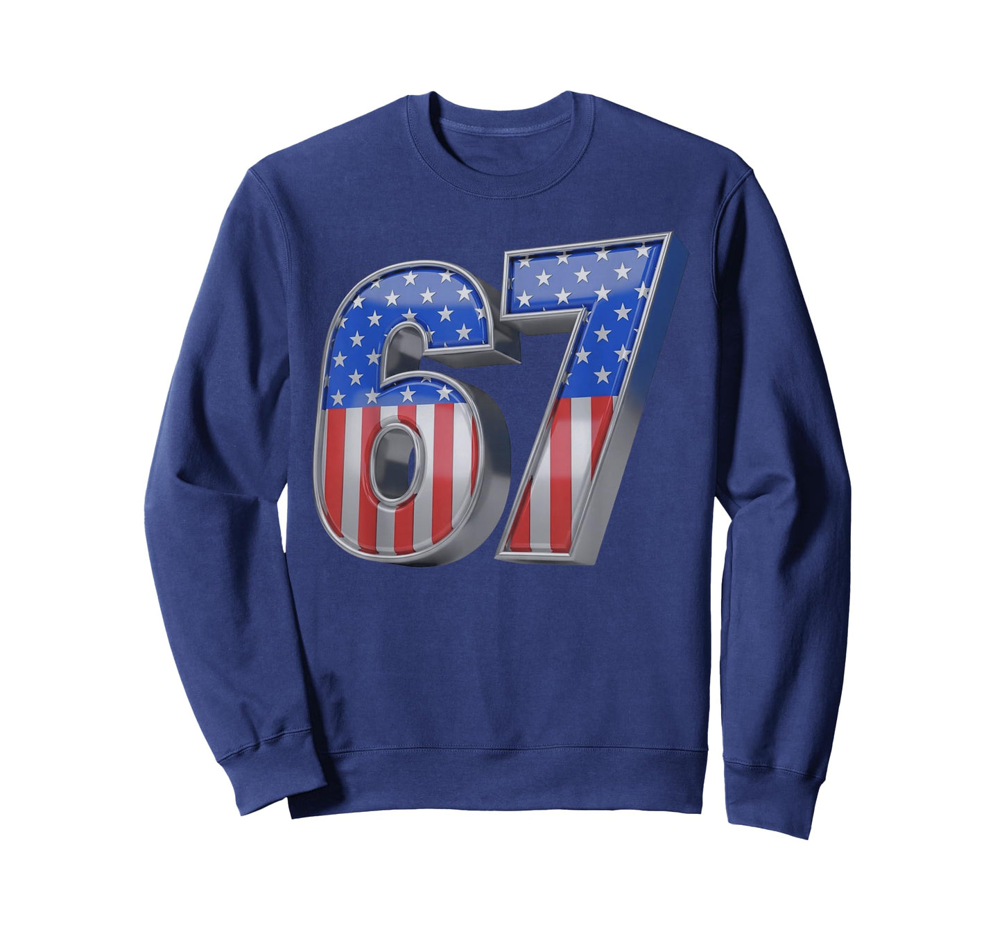 USA Flag 67 Meme Six Seven Slang 67th Birthday Adult Kid T-Shirt