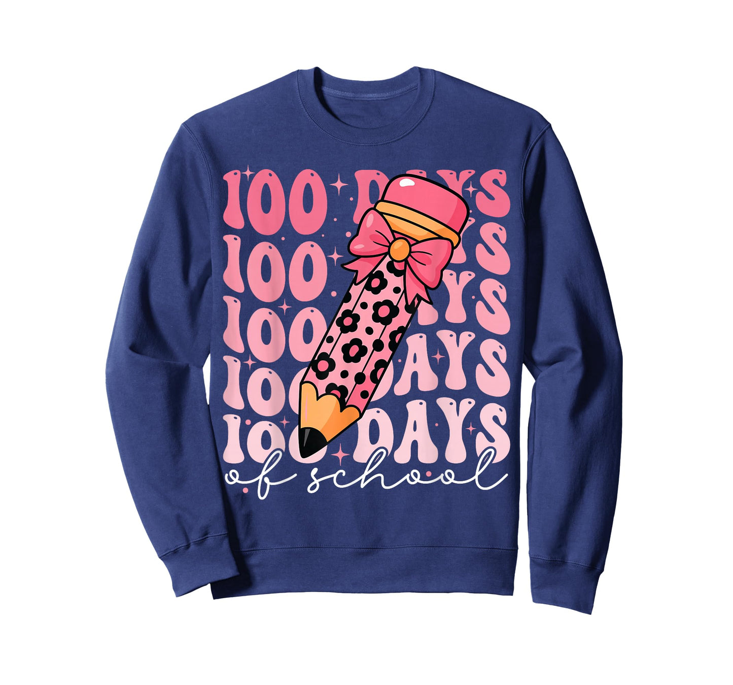 100 Days of School Pink Preppy 100th Day of School Girls T-Shirt