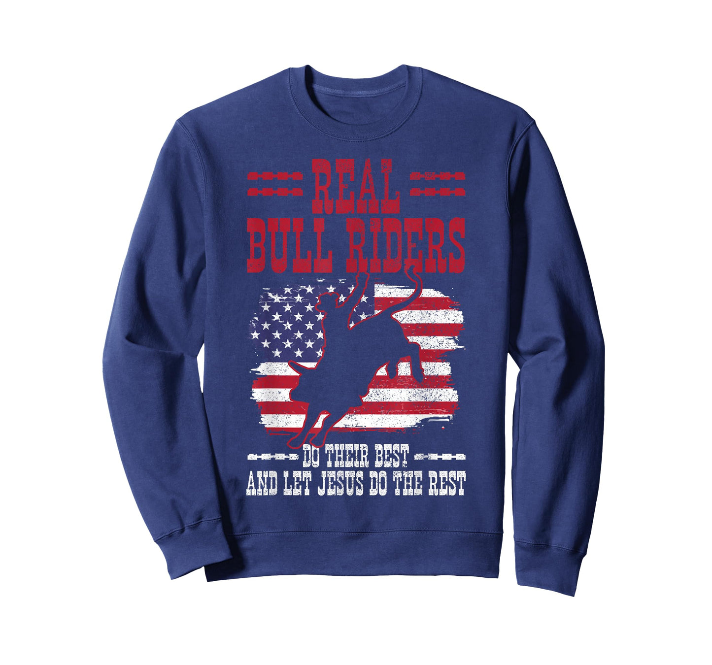 Bull Riding American Flag Rodeo Patriotic Christian Rider T-Shirt