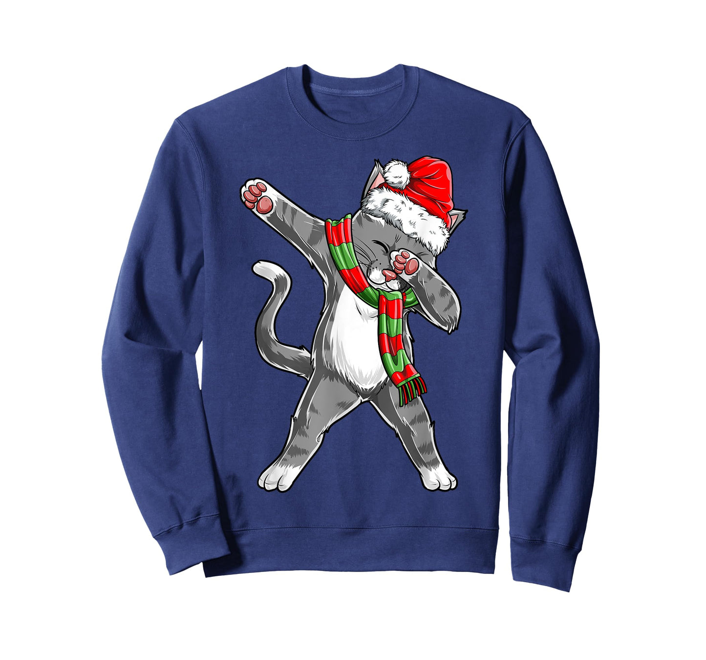 Dabbing Cat Santa Christmas Gift Kids Boys Girls Catmas Xmas T-Shirt