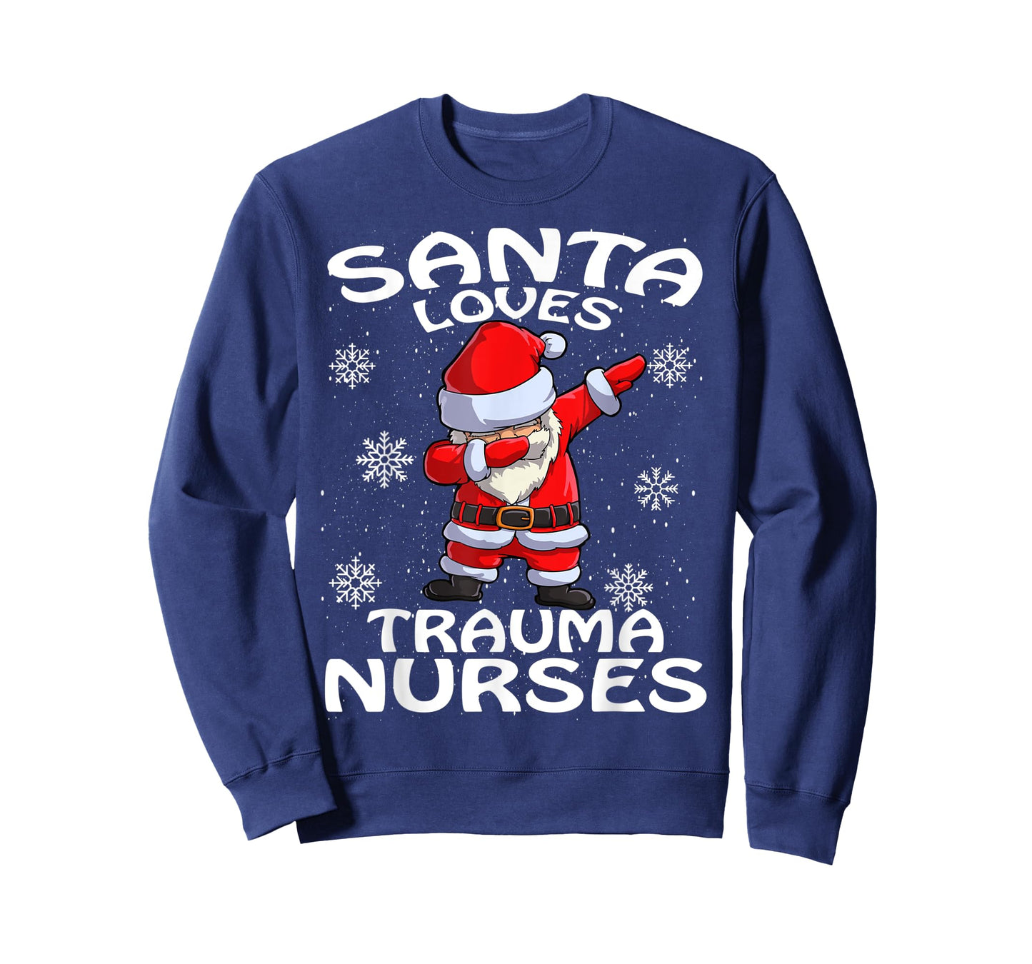 Santa Loves Trauma Nurses Funny Cute Nurse Christmas T-Shirt