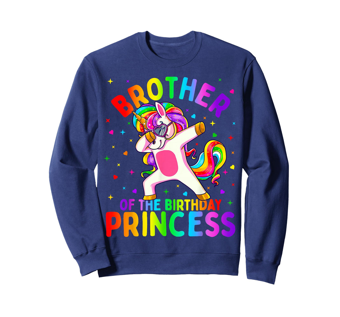 Brother of The Birthday Princess Girl Dabbing Unicorn T-Shirt Small
