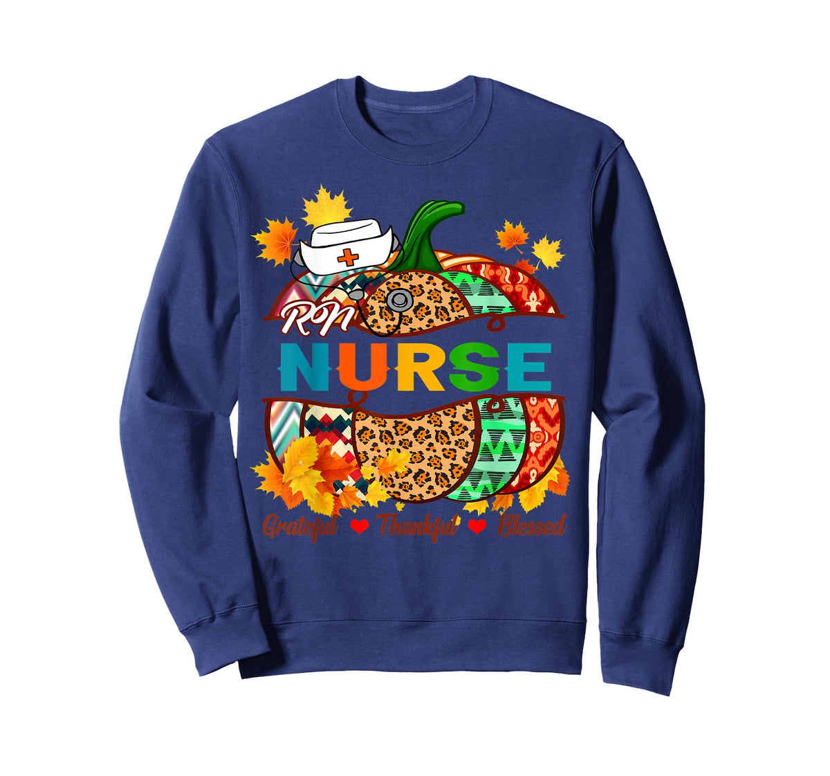 RN Nurse RN Grateful Thankful Blessed Pumpkin T-Shirt