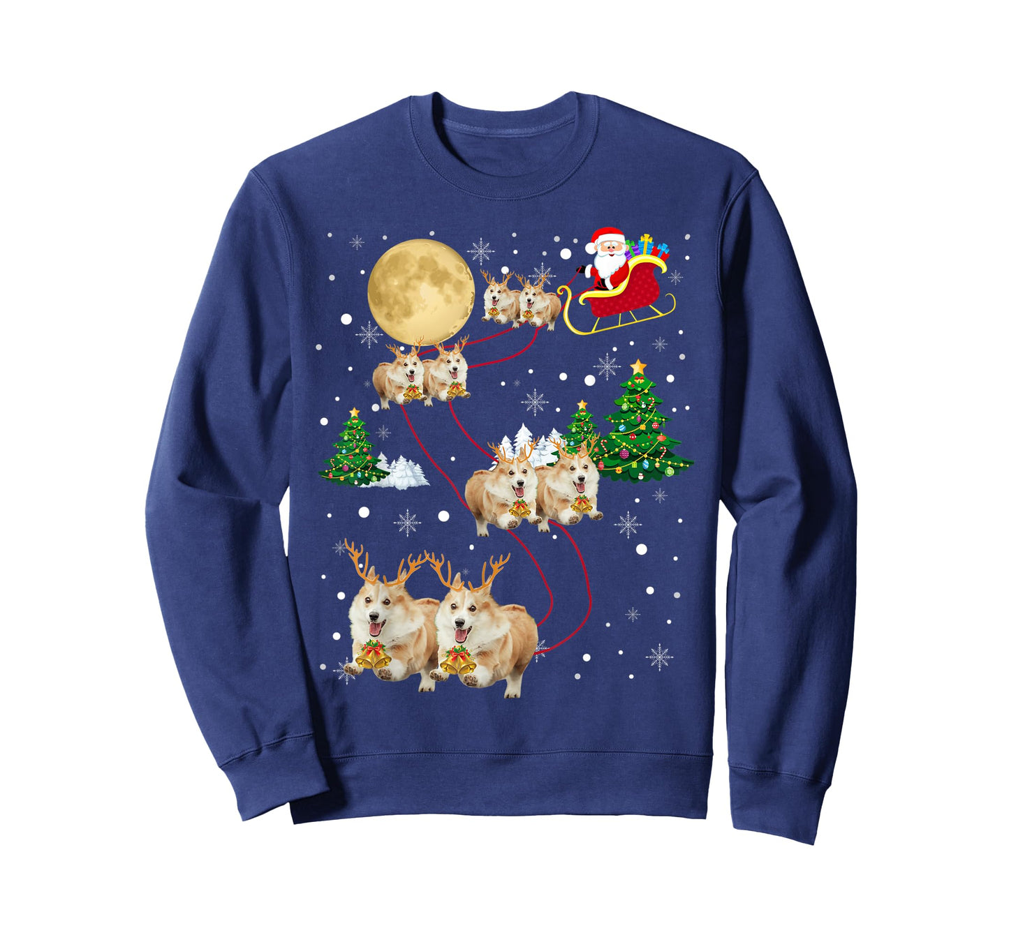 Corgi Dogs Tree Christmas Sweater Xmas Gifts For Pet Dog T-Shirt for Men Women Kids