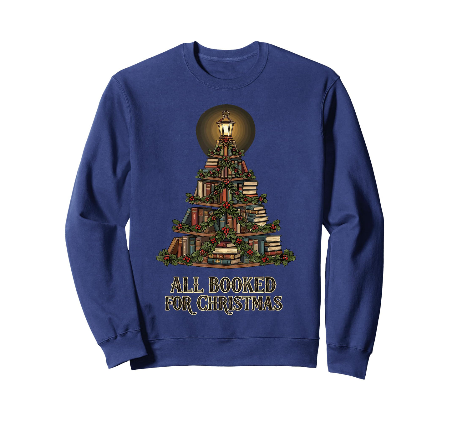 All Booked for Christmas Book Tree, Book Lover Teacher T-Shirt