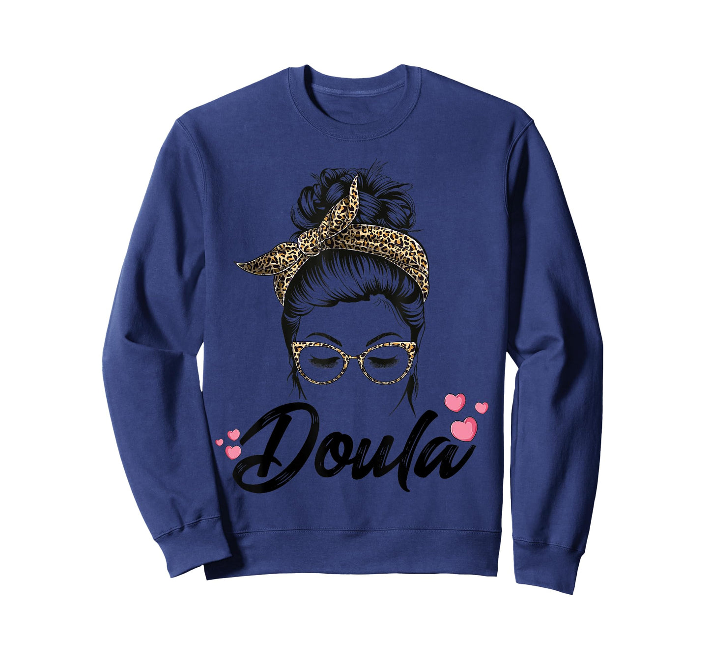 Cute Messy Bun Doula Midwife Birth Worker Assistant Women T-Shirt