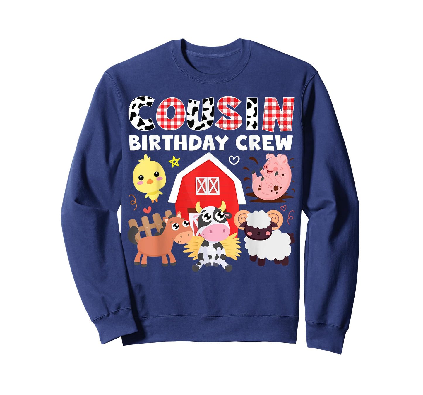 Cow Cousin Birthday Crew Farm Theme Animals Birthday Party T-Shirt