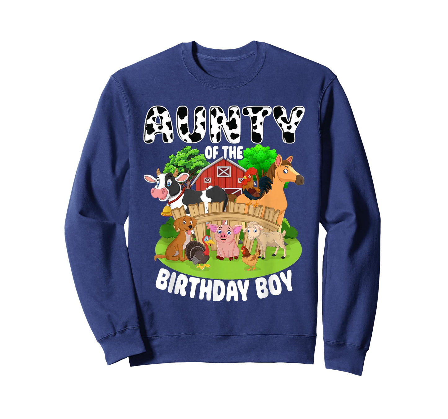 Aunty of The Bday Boy Farm Animals Matching Farm Theme T-Shirt
