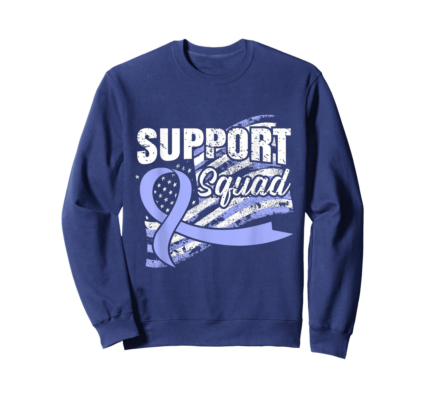 Esophageal Cancer Support Squad USA Flag Awareness Ribbon Women Men T-Shirt