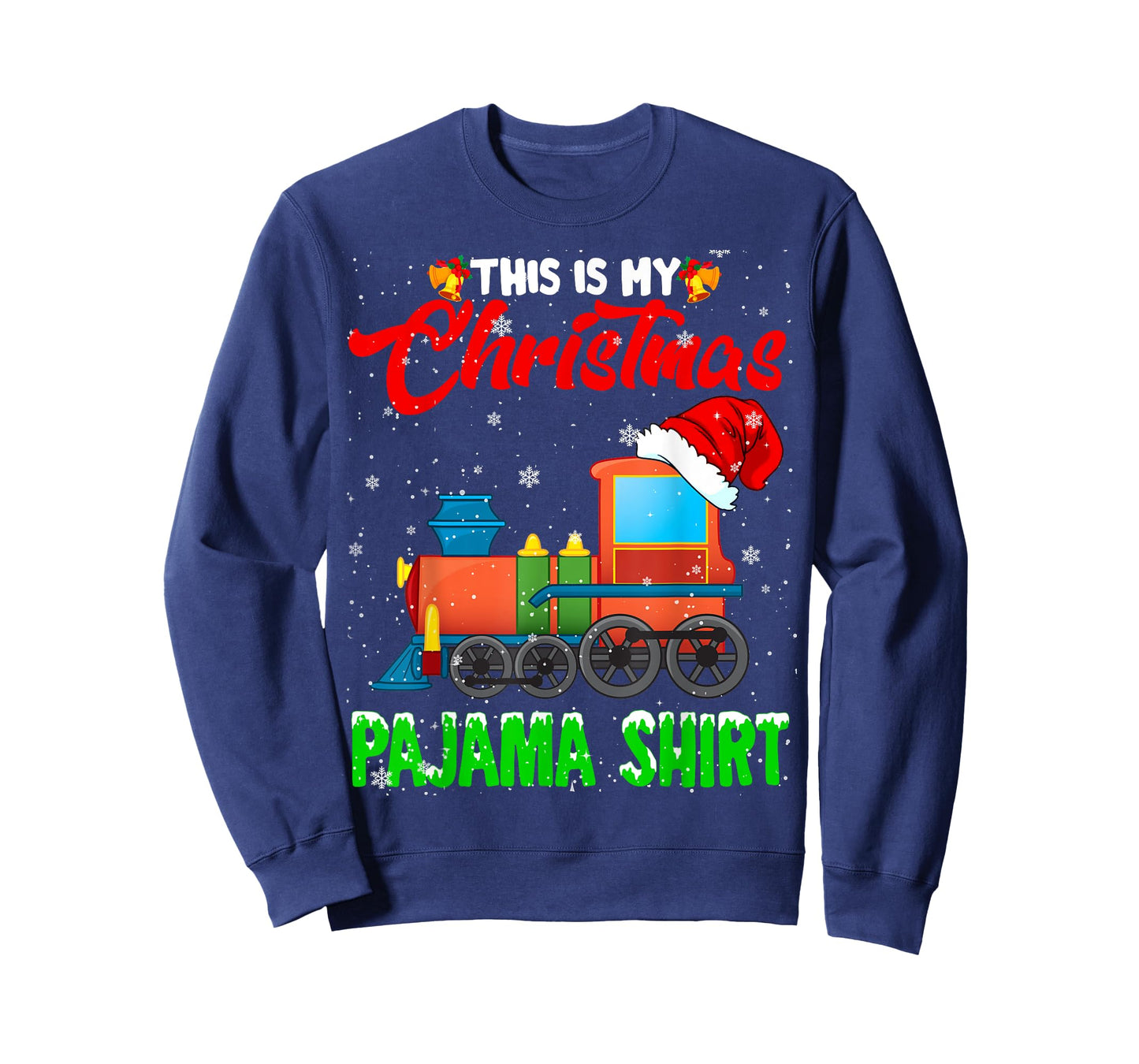 Christmas Pajama Funny Santa Train Farmer Kids Christmas T-Shirt