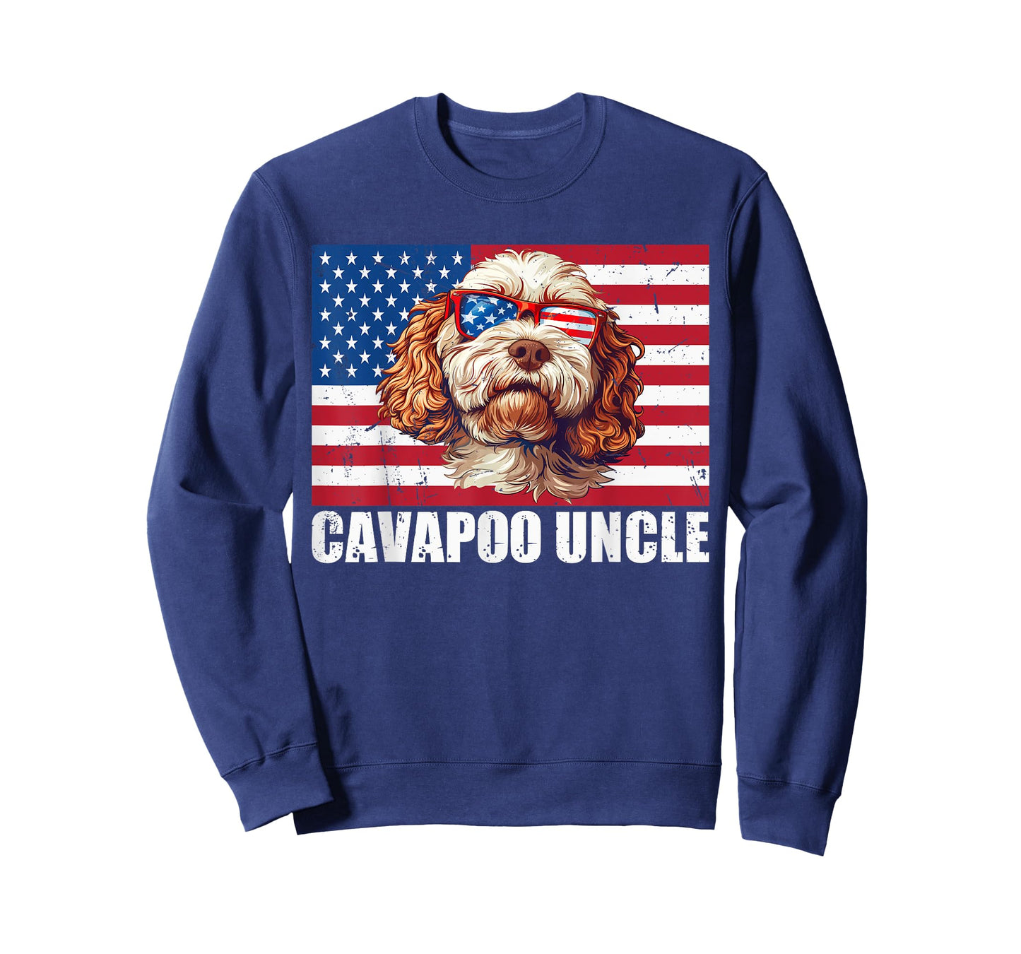 Cavapoo Uncle US Flag Puppy Lover Dog Owner 4th of July T-Shirt for Women Kids Men