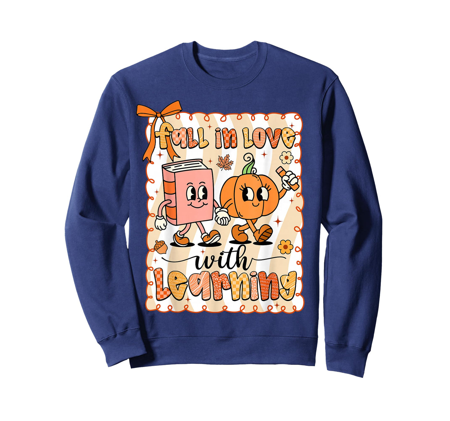 Pumpkin Teacher Preppy Fall In Love With Learning Autumn T-Shirt