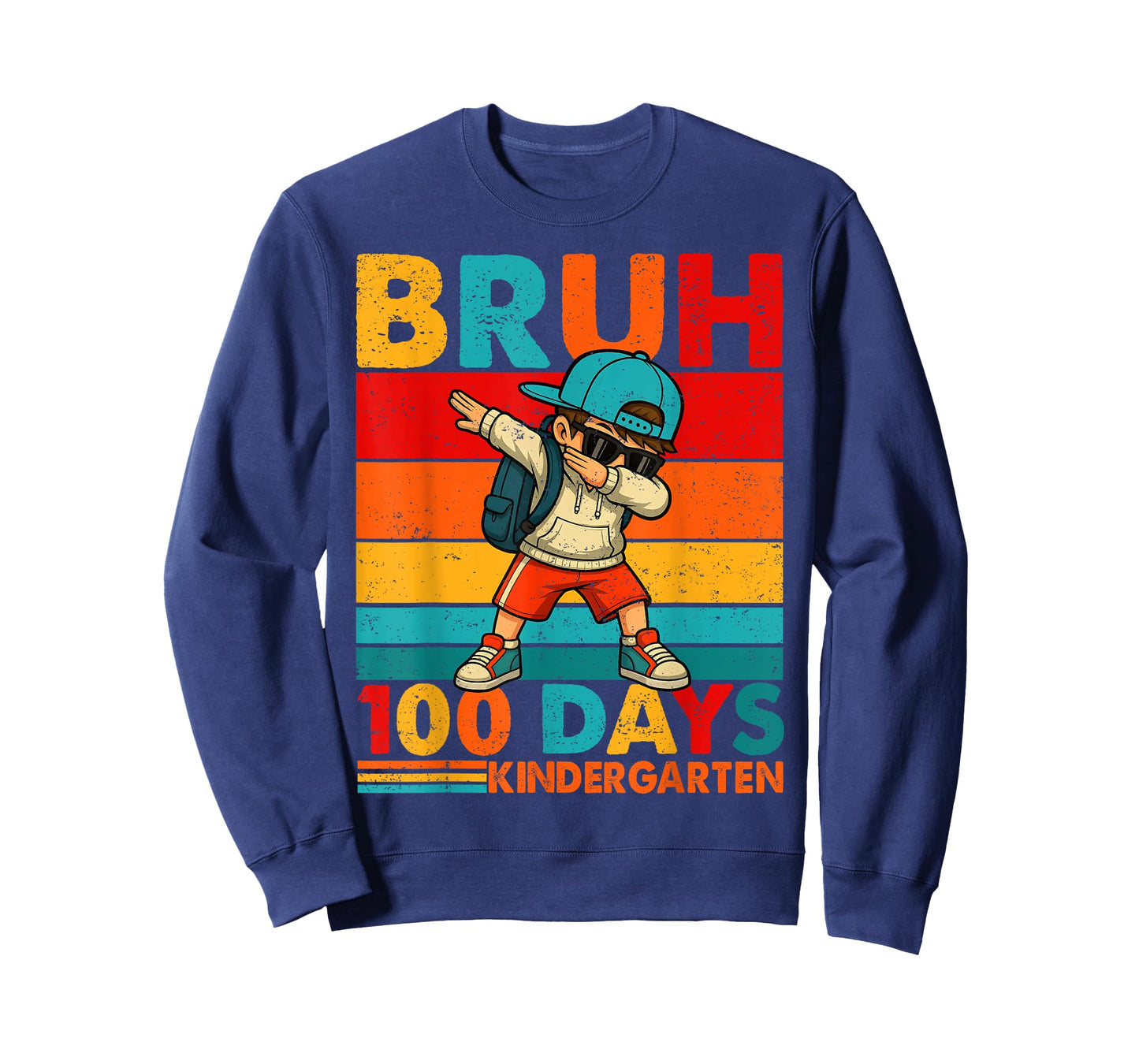 Bruh 100 Days Kindergarten Dabbing Boy 100th Day of School T-Shirt