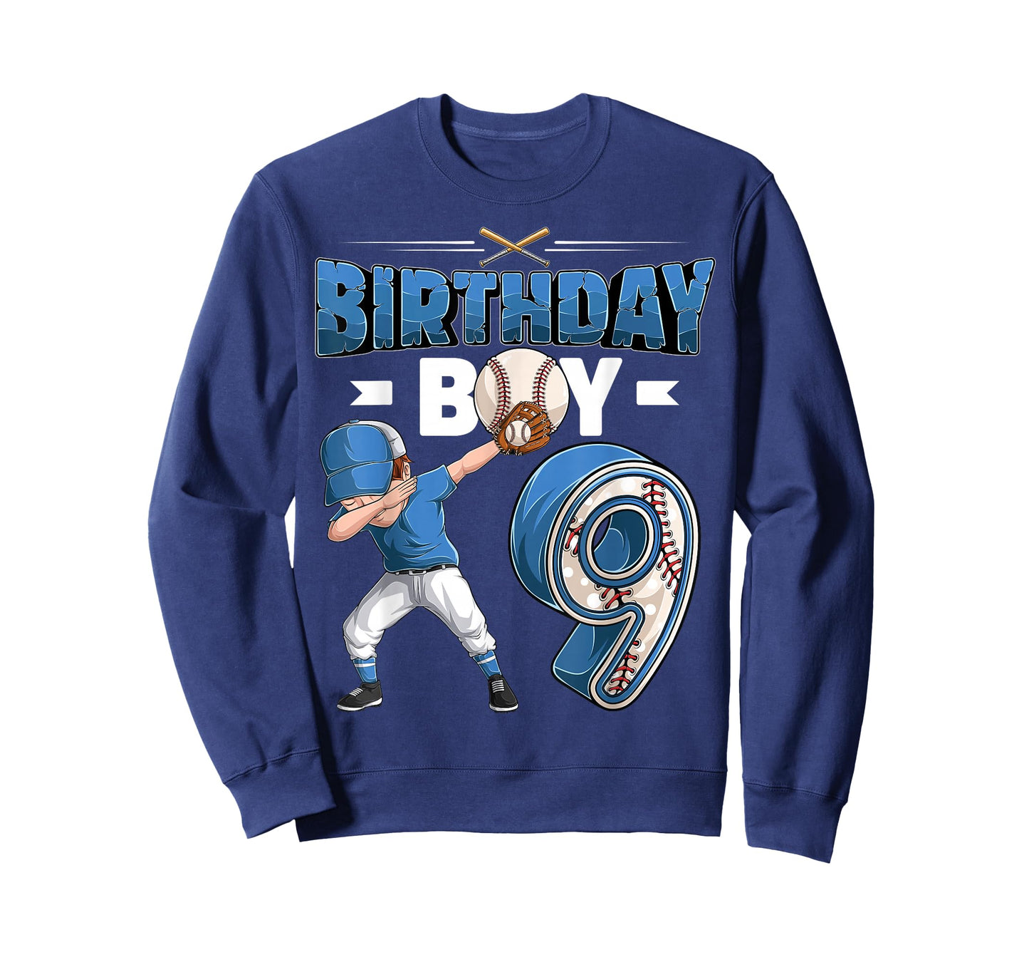 Dabbing boy 9 Year Old Baseball Player 9th Birthday Party T-Shirt