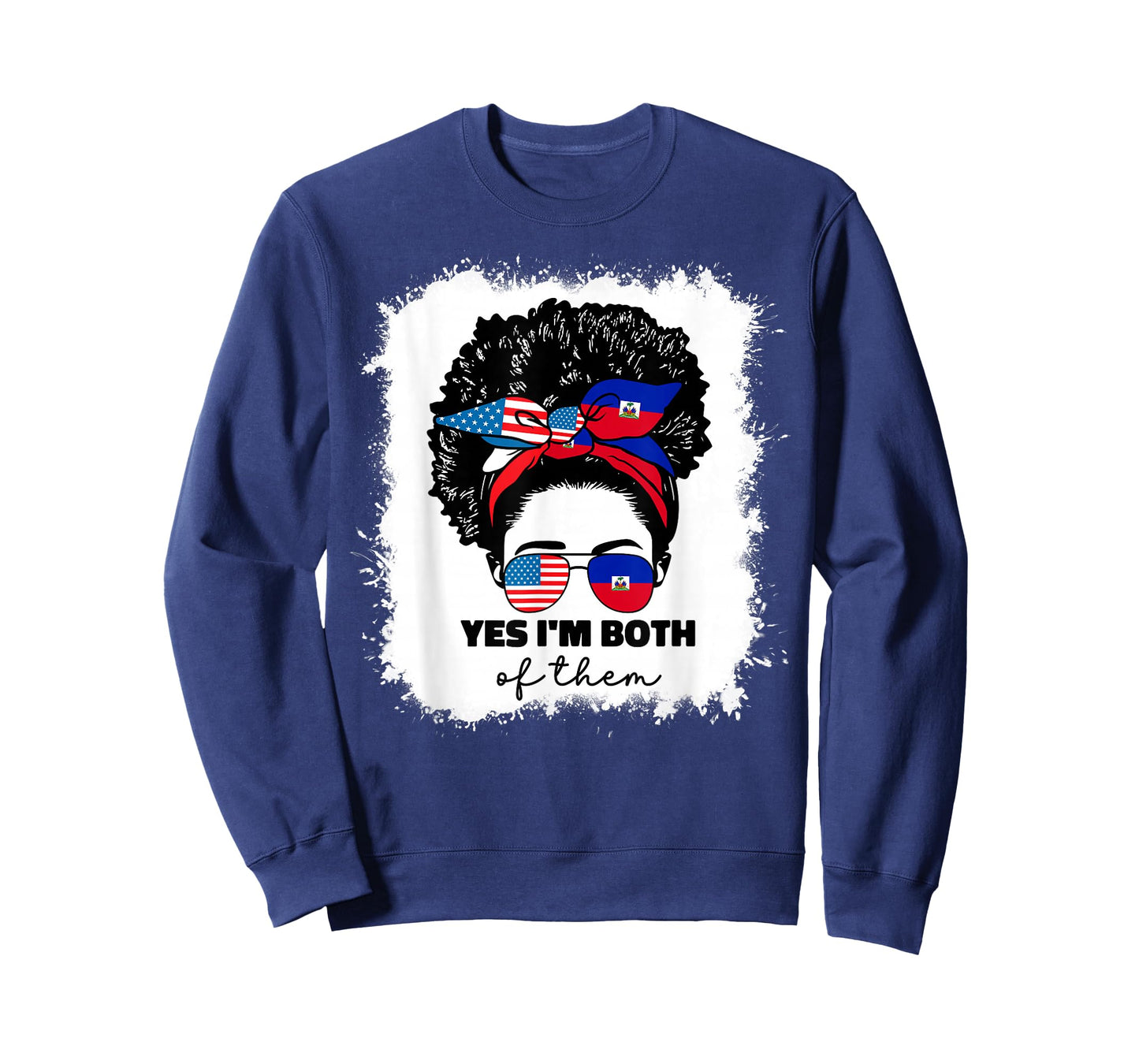 Half Haitian And American America Haiti Usa Flag Girl Afro T-Shirt