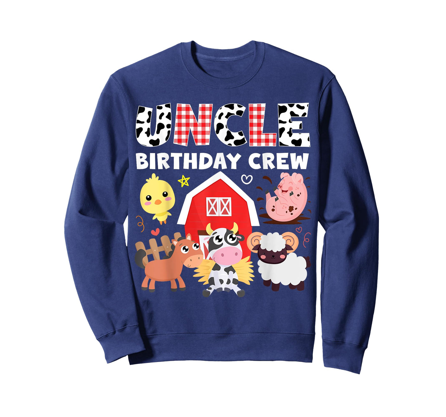 Cow Uncle Birthday Crew Farm Theme Animals Birthday Party T-Shirt