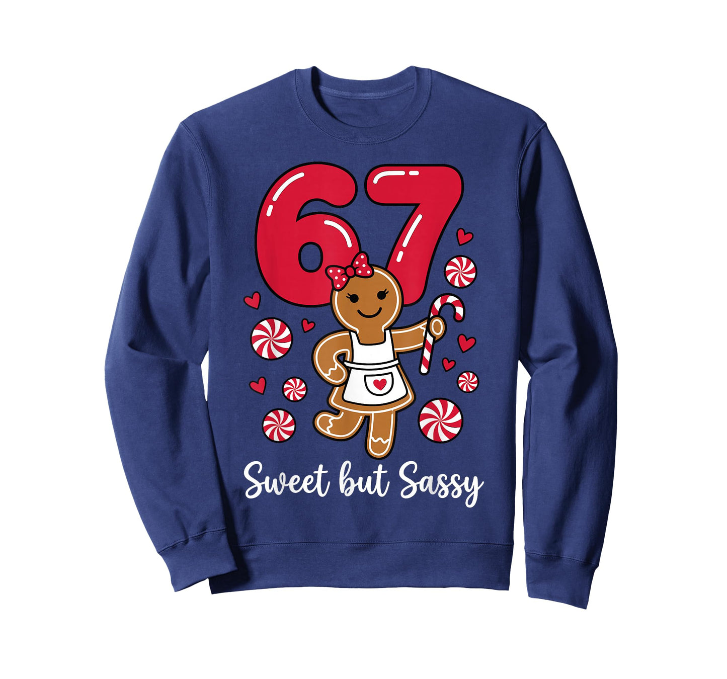 Cute Gingerbread Girl 67 Red Bubble Letters Peppermint T-Shirt