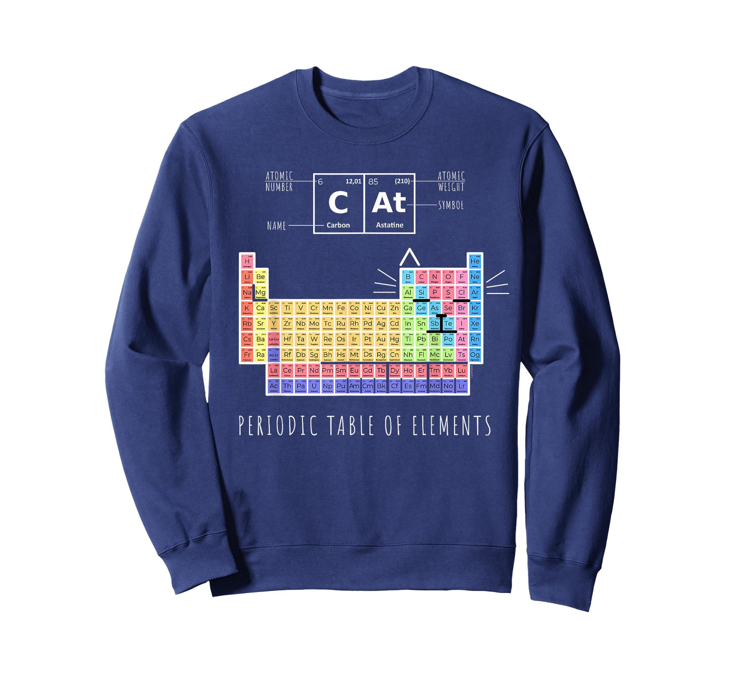 Chemistry Cat, Periodic Table Of Elements T-Shirt