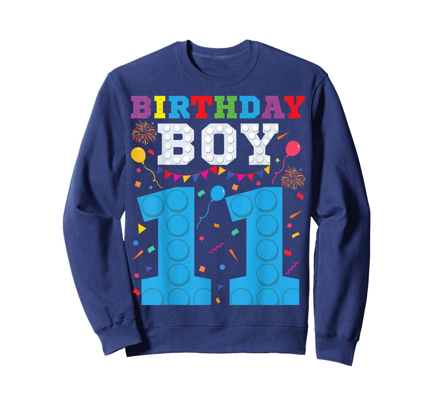 Kids 11 Year Old Building Blocks Family Matching 11 Birthday T-Shirt