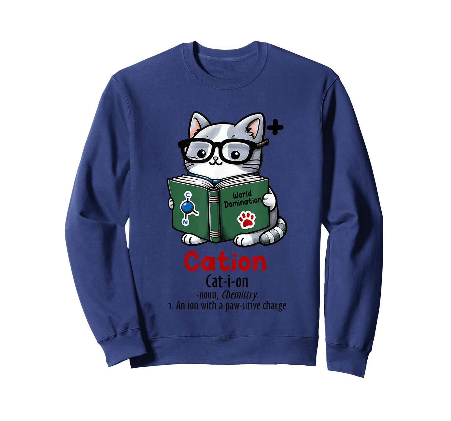 Cation Cat Nerd Chemistry Pun Design T-Shirt