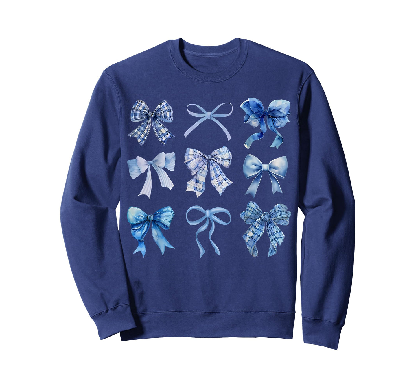 Blue Bow and Ribbon Cute Graphic for Women T-Shirt