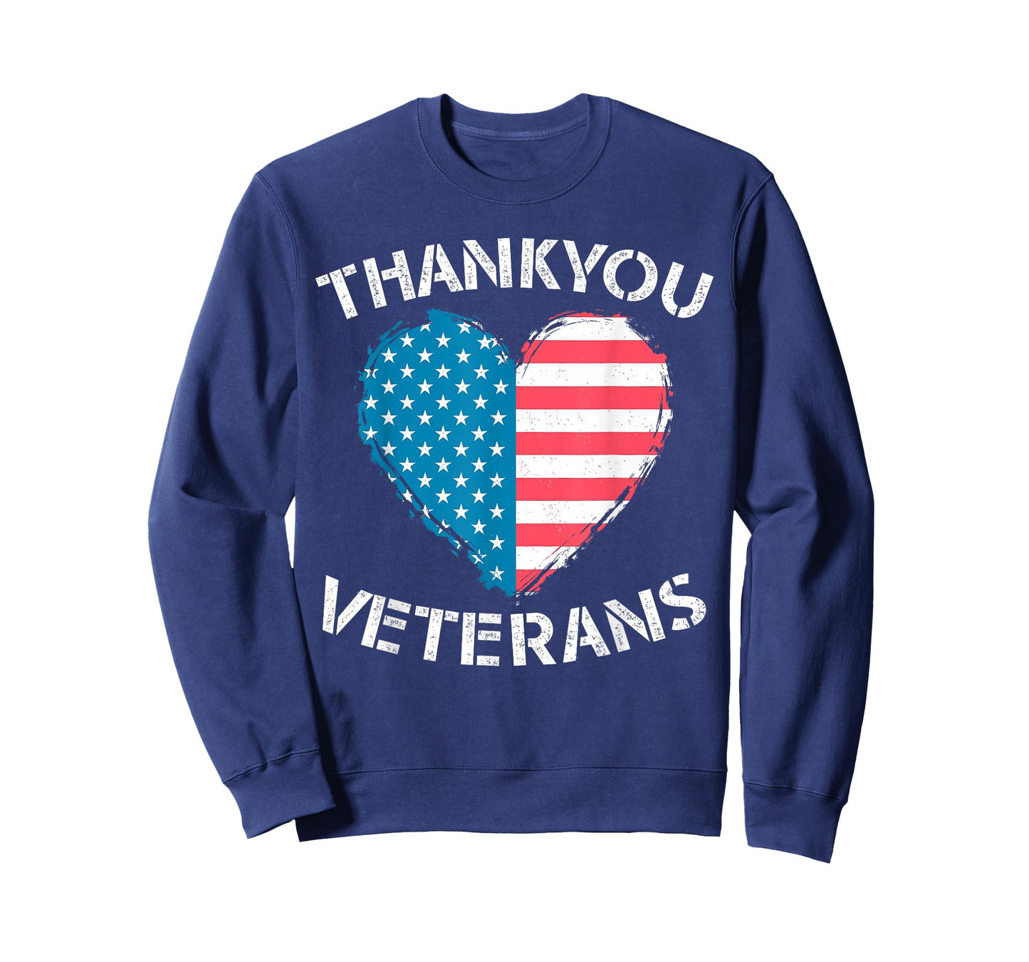 Thank You Veterans Heart American Flag Patriotic Men Women T-Shirt