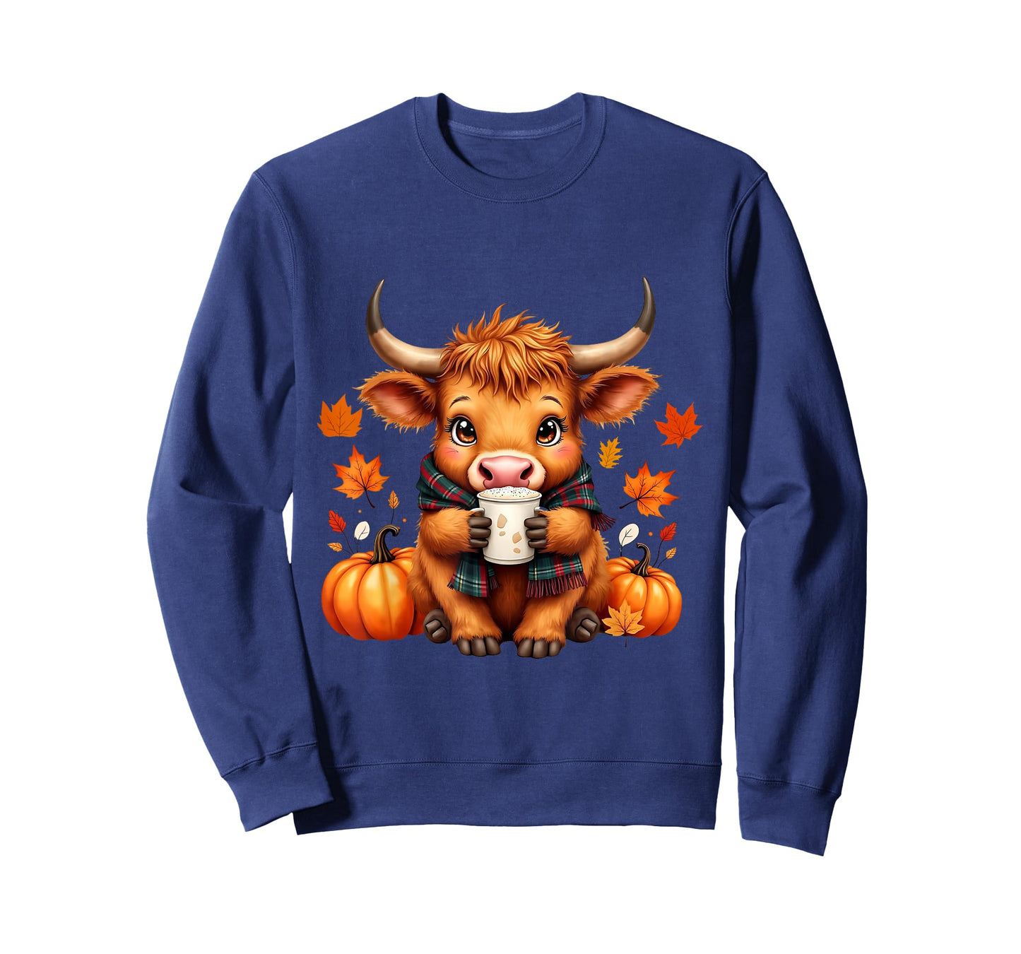 Cute Highland Cow Autumn Pumpkin Fall Coffee Pumpkin Spice T-Shirt