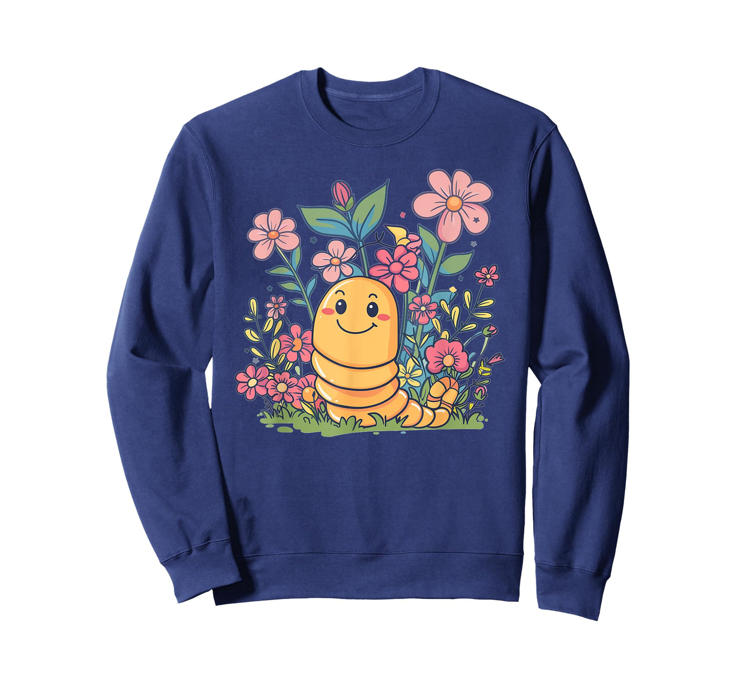 Cute Worm With Flowers I Kids Worm T-Shirt