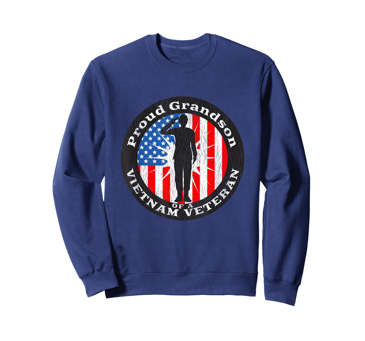 Vintage US Flag - Proud Grandson Veteran Vietnam T-Shirt