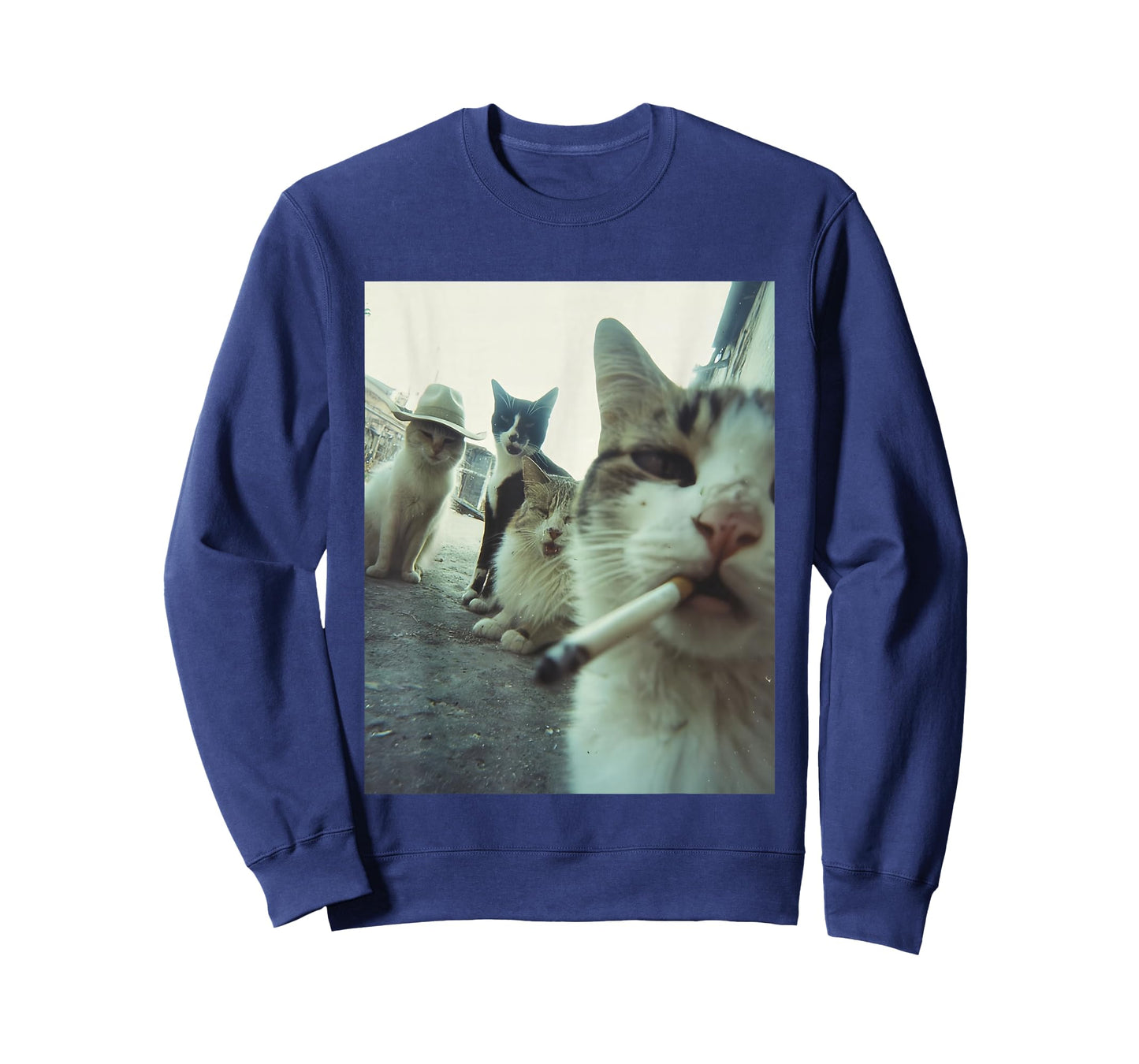 Smoking Cat Meme Funny Gifts for Men Women T-Shirt